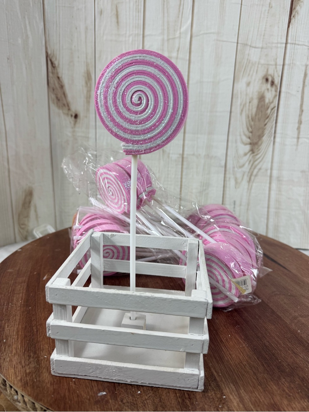 19 Pink Swirl Lollipops Party Picks - for baby showers,birthday and decorations